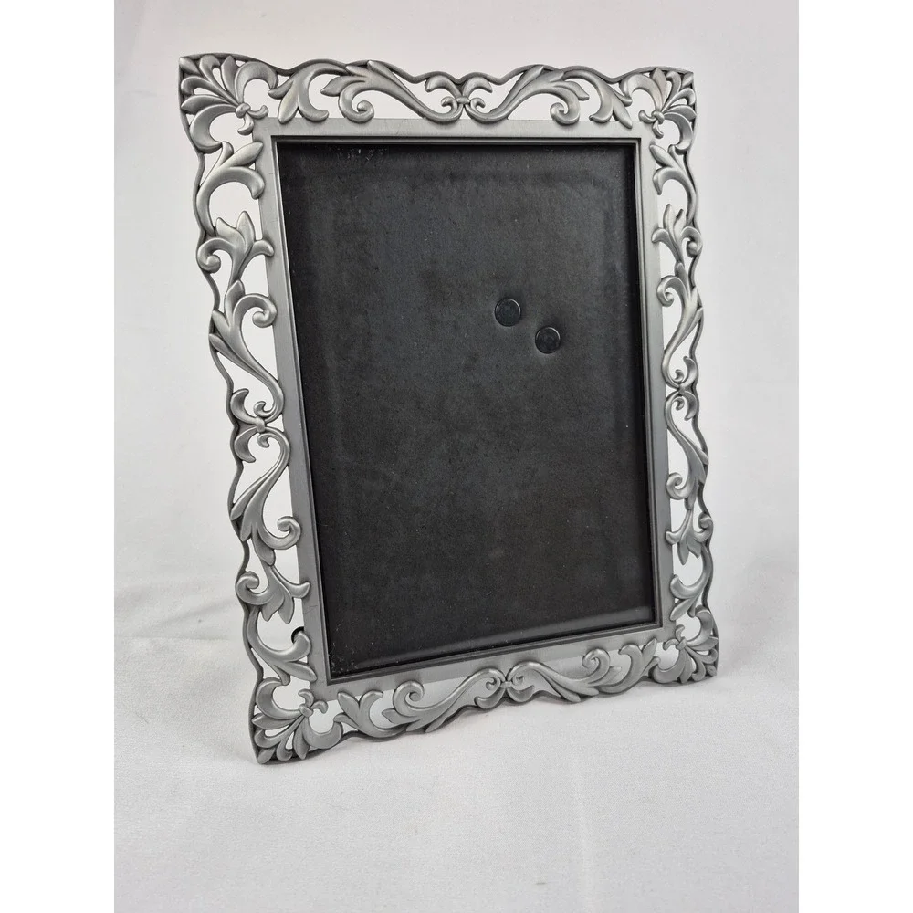 Malden Set Of 2 Silver Pewter Tone Cast Metal Fleur De Lis 5x7 Picture Frames